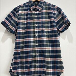 J. Crew Blue and Green Plaid Button-Down Shirt